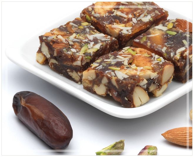 khajoor ki burfi  Inside