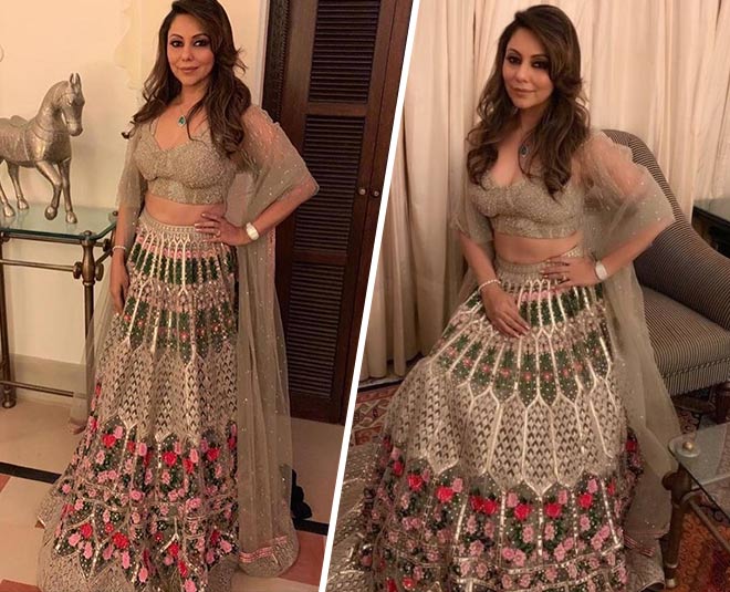 gauri khan lehenga look isha ambani wedding