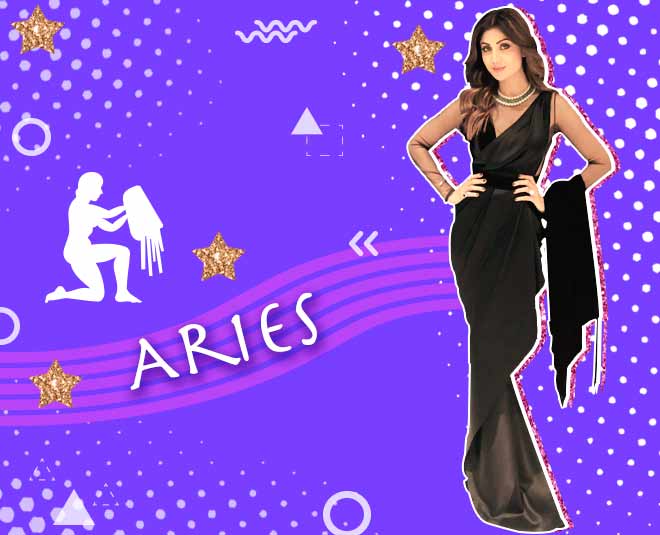 Aries zodiac sign saree
