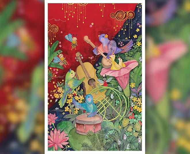 Bakula Nayak Creates painting On Vintage Papers ()