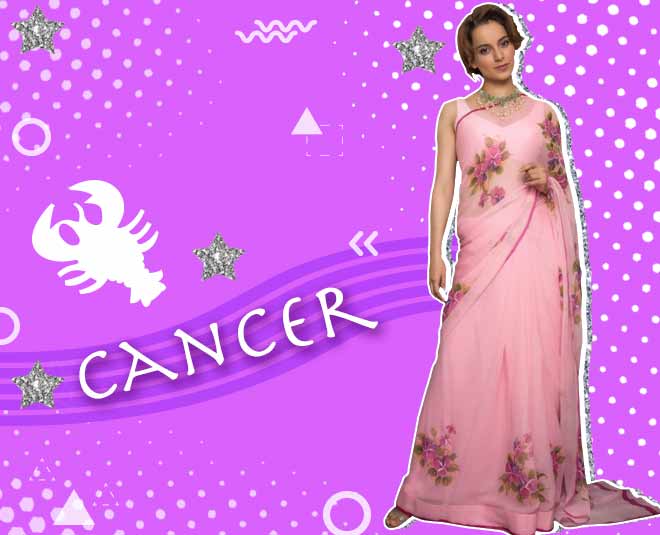 Cancer zodiac sign saree