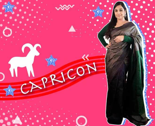 Capricorn zodiac sign saree