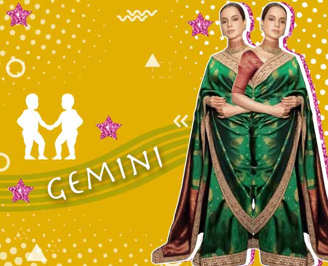 Gemini zodiac sign saree