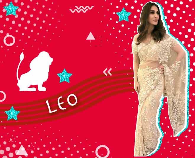 Leo zodiac sign saree