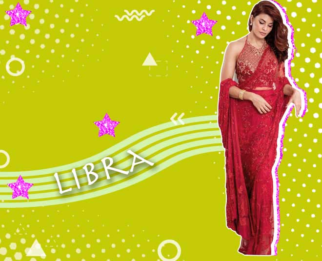 Libra zodiac sign saree