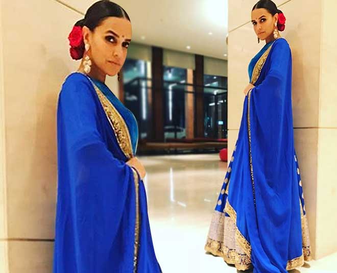Neha dhupia bright blue look