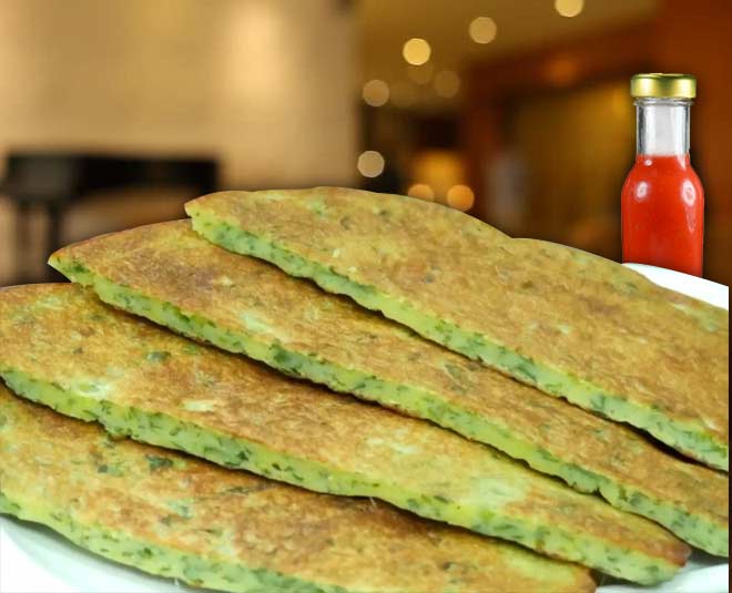 Puffy Moong Dal Cheela inside