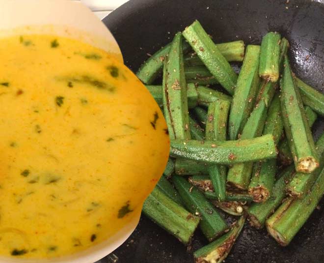 indian Curd Bhindi recipe tadka