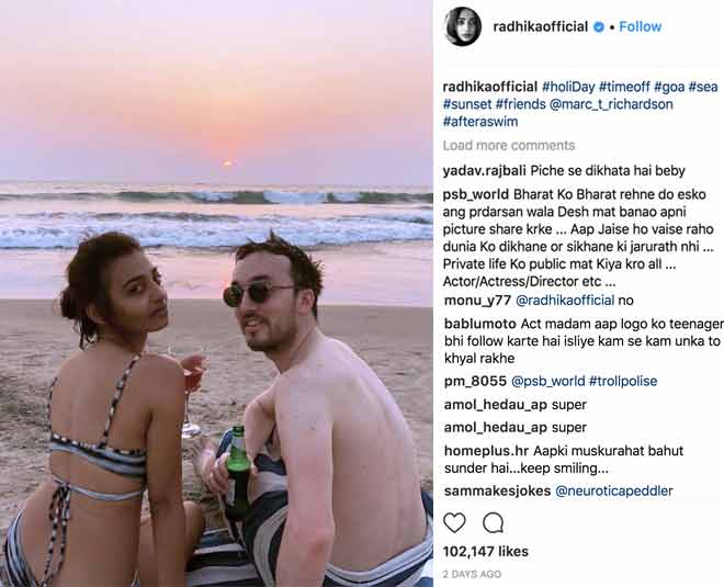 radhika apte trolled for her bikini photo ()