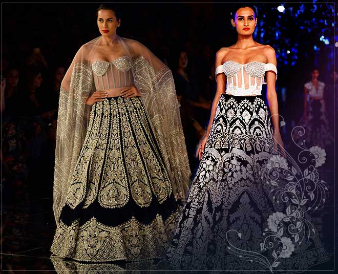 Manish Malhotra couture black lehenga reception