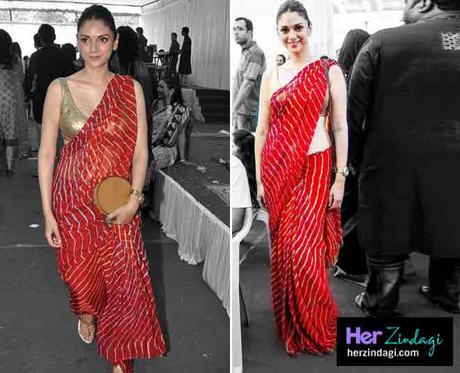 aditi rao haidri chiffon saree