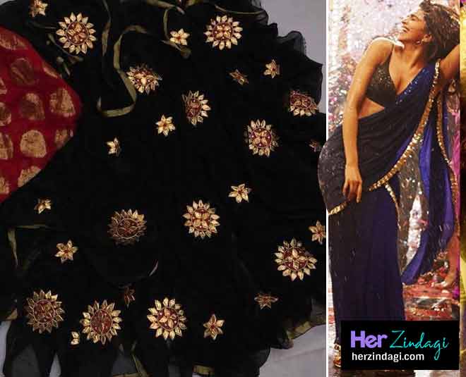 deepika gota patti chiffon saree