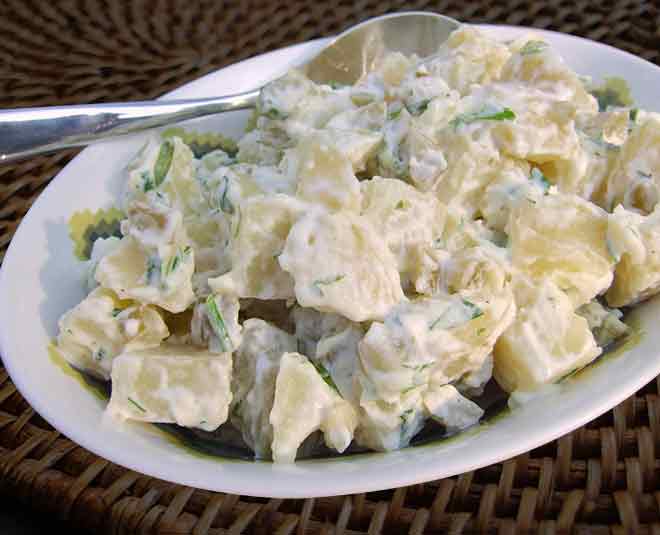 Tangy Creamy Potato Salad inside