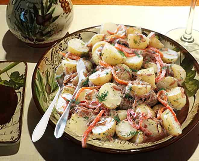 Tangy Creamy Potato Salad inside