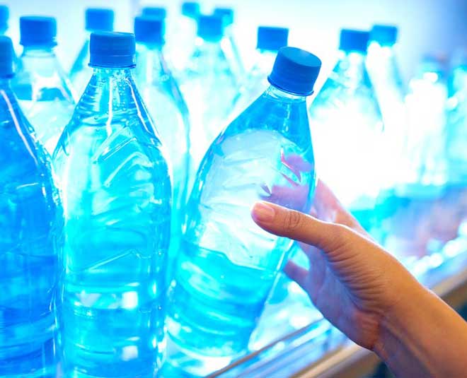 plastic water bottle in