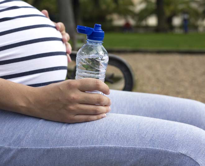 plastic water bottle in
