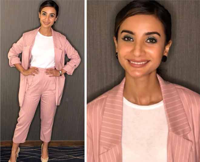 patrlekha in pink dress