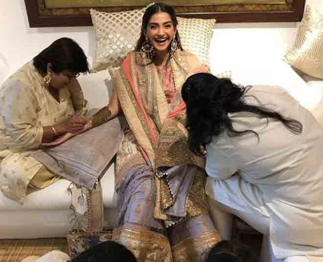 sonam kapoor mehendi makeup wedding look
