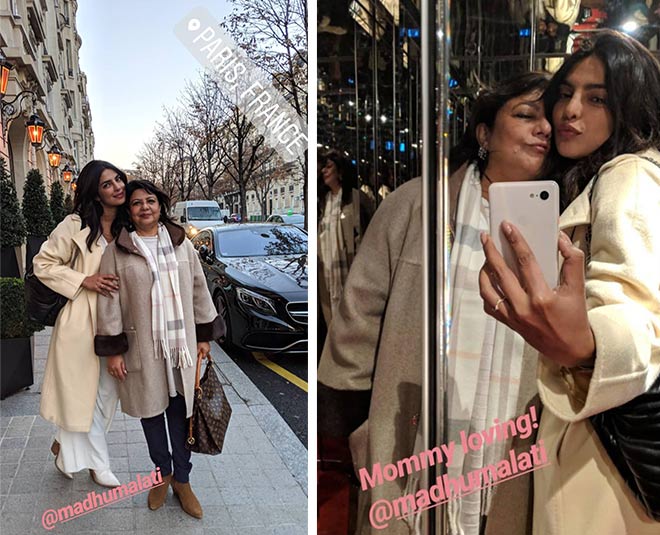 Priyanka chopra spending time with her mother in paris before wedding