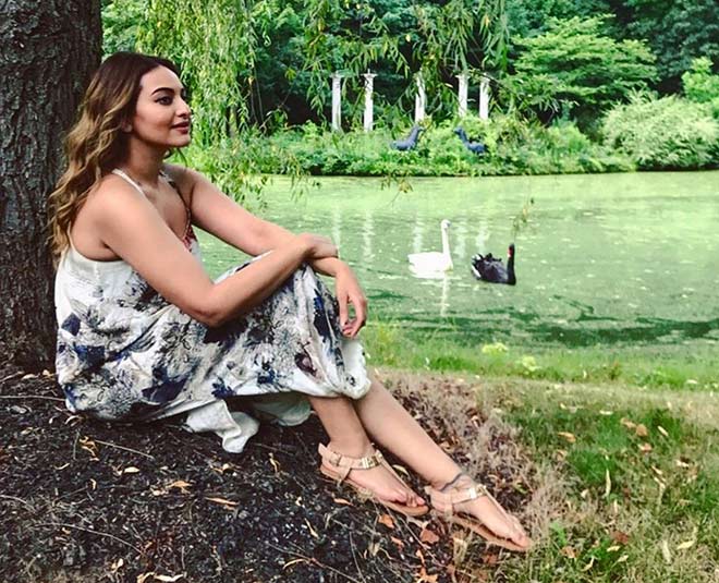 midi floral dress travel wardrobe inspiration from sonakshi sinha