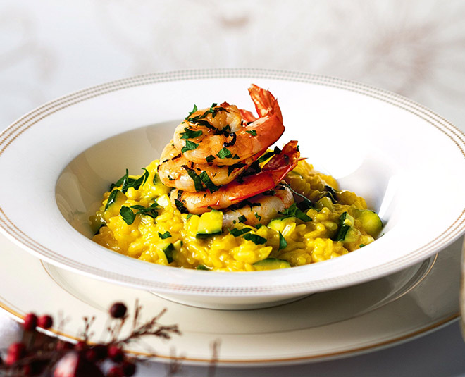 Saffron seafood risotto