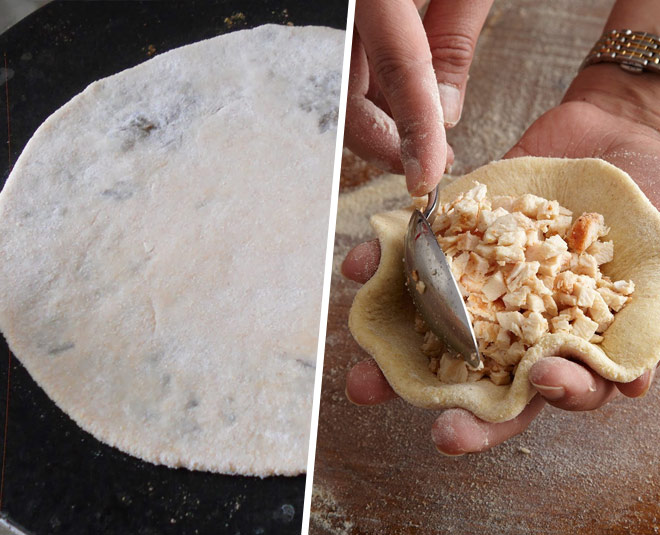 keema paratha inside