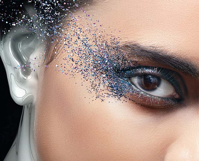 apply and remove glitter makeup inside