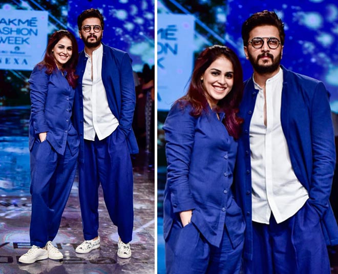 couples twinning lakme fashion week genelia