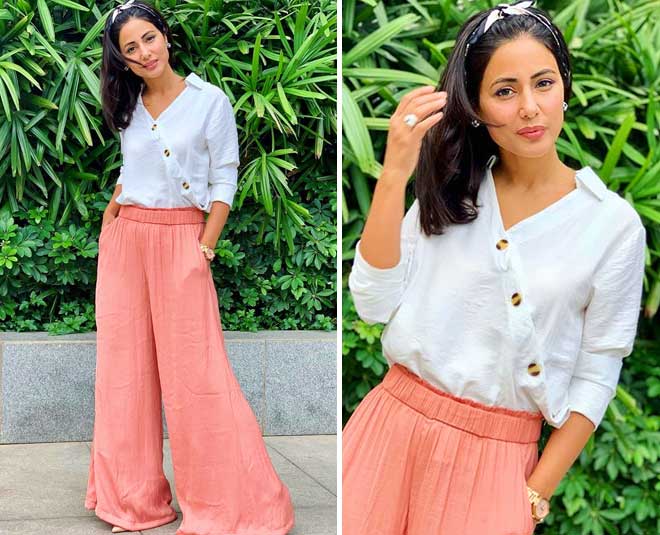 hina khan in comfortable dressinside