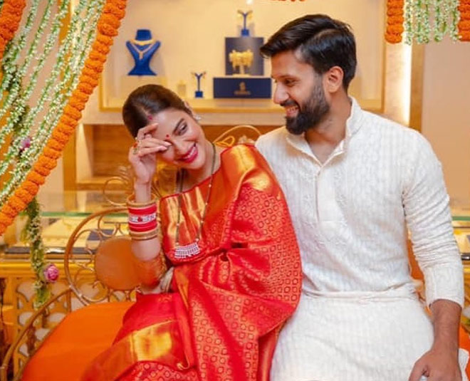 tmc sansad nusrat jahan celebrate hariyali teej with husband nikhil jain inside