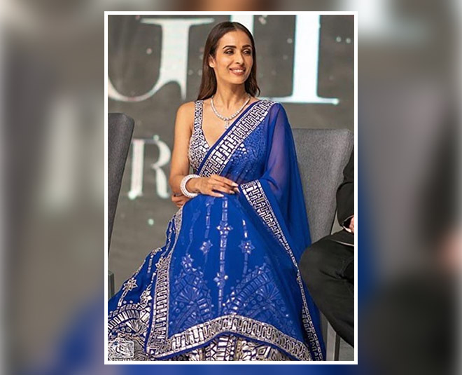 malaika arora blue lehenga