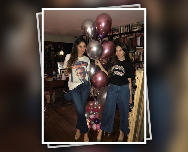 kareena karisma twinning in jeans and t shirt