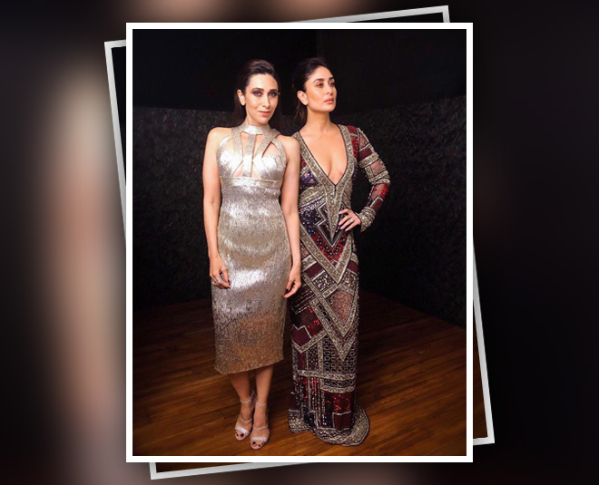 karisma and kareena in dresses