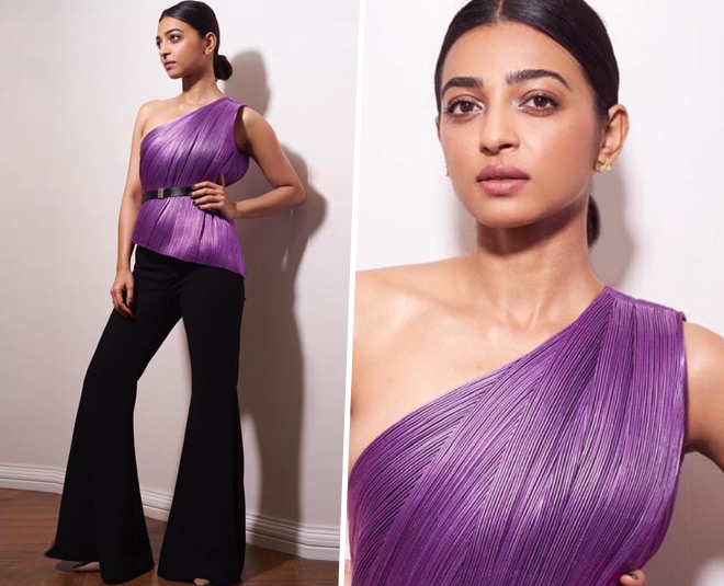 one shoulder dresses celebs radhika inside