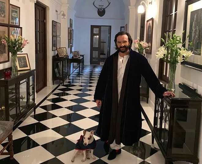 saif ali khan at pataudi palace gurgaon inside
