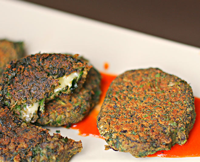 Palak chole tikki home made easy recipe