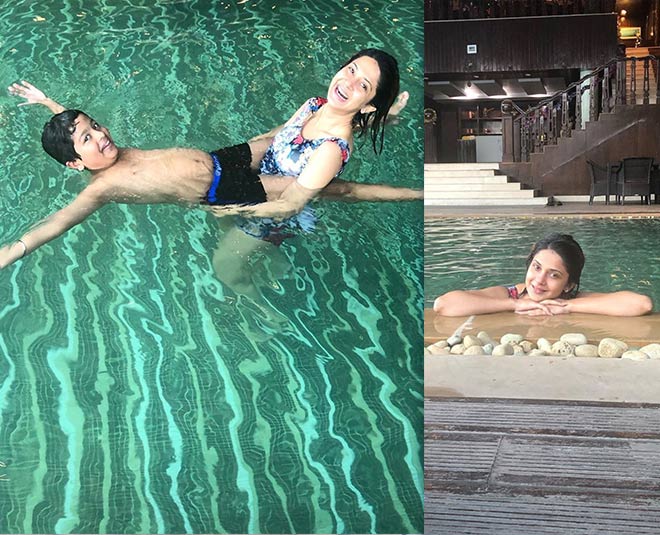 Tv actress Jennifer winget enjoying vacation with family at snowy Kashmir see pictures