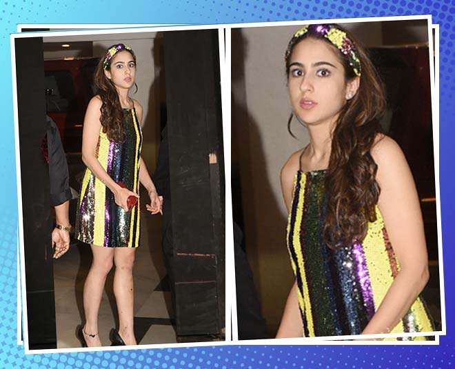 sara ali khan simmba party look sequin mini inside
