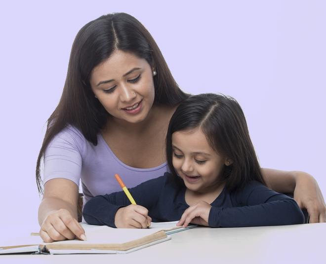 children sharp and focussed in studies inside ()