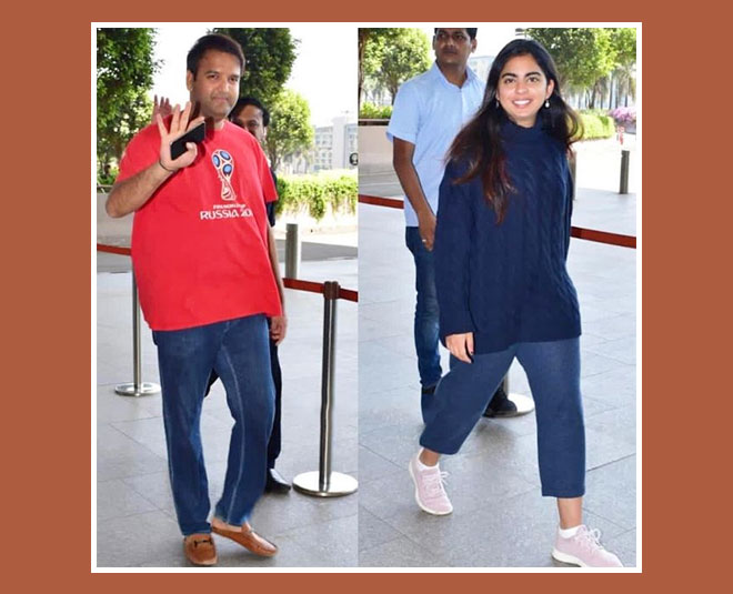 isha ambani airport look