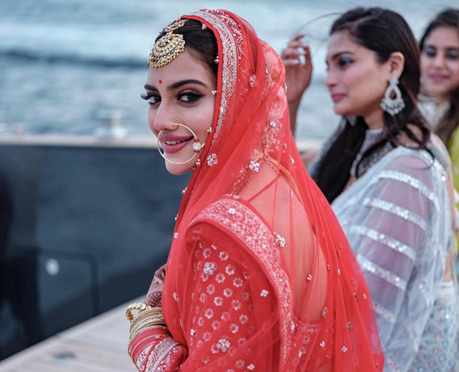 nusrat jahan with sindoor wedding look inside