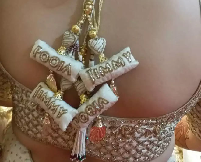 custom blouse designs patterns couple name flaunting in latkan inside