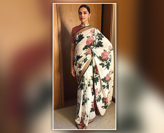 deepika floral saree
