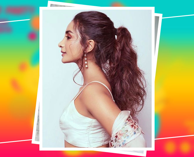 ways to style curly hair messy pony