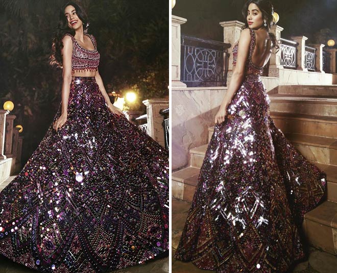jahnvi kapoor hot lehenga blouse look