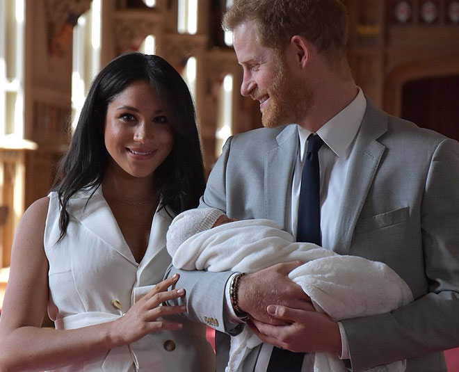 harry and meghan with royal baby