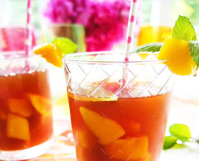 mango iced tea inside