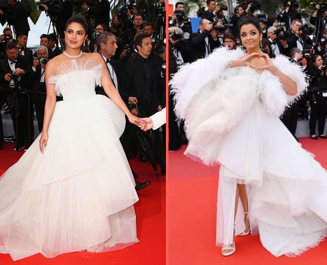 priyanka chopra aishwarya rai in white dress at cannes