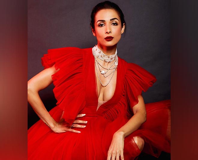 malaika arora latest red outfit look inside three