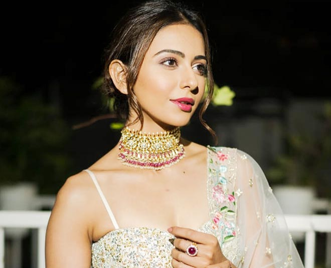 rakulpreet stuns in white lehenga ()